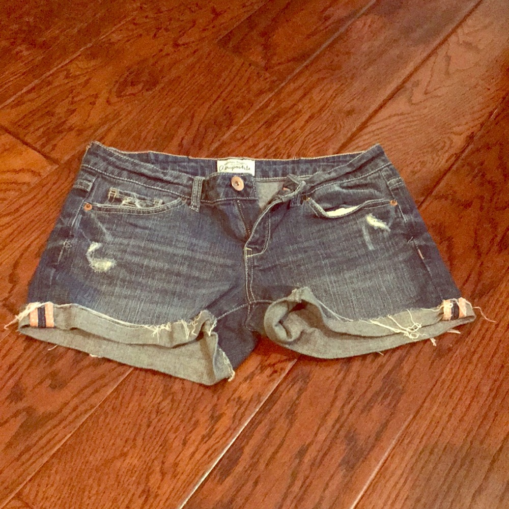 aeropostale ripped jean shorts